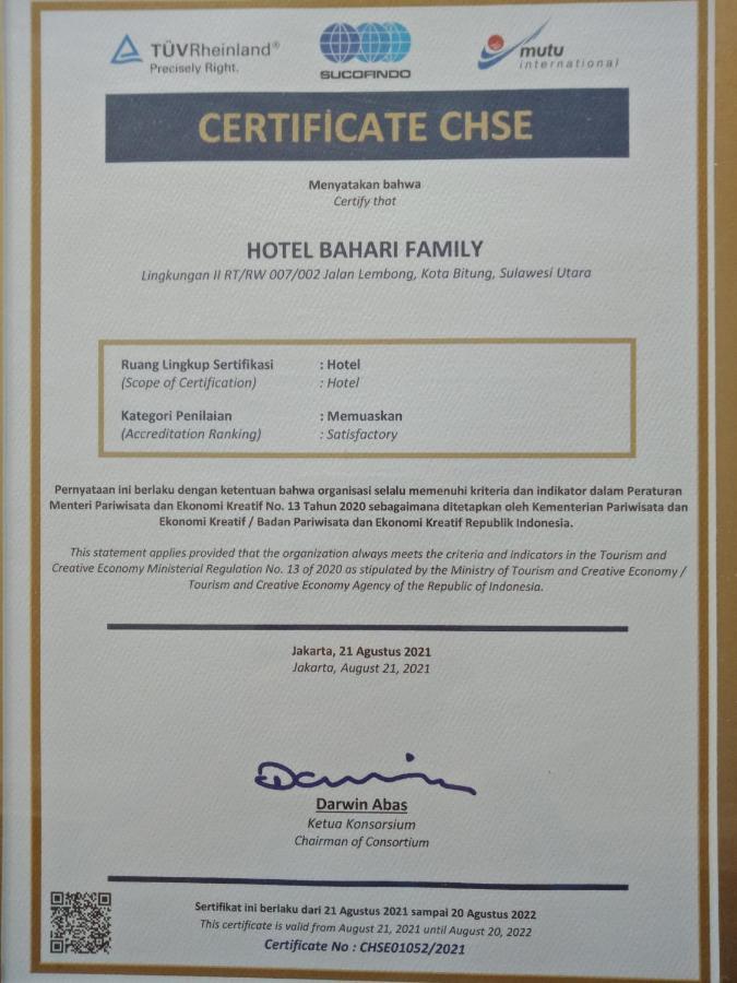 Bahari Family Hotel Bitung Kültér fotó